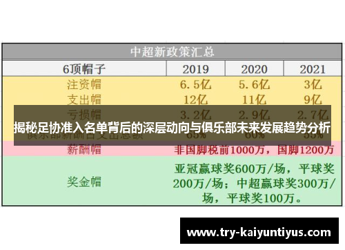 揭秘足协准入名单背后的深层动向与俱乐部未来发展趋势分析