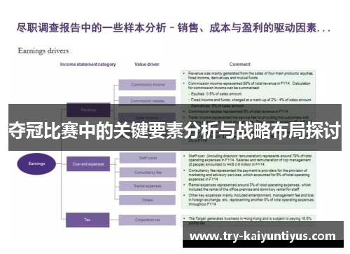 夺冠比赛中的关键要素分析与战略布局探讨